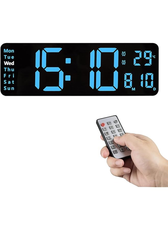 DMG TECH Digital Wall Clock Large Display 32Cm Large Digital Wall Clock With Led Digital Clock Automatic Brightness Dimmer Big Clock With Date Week Temperaturewith Remote Control Grledqzo  - Image 1