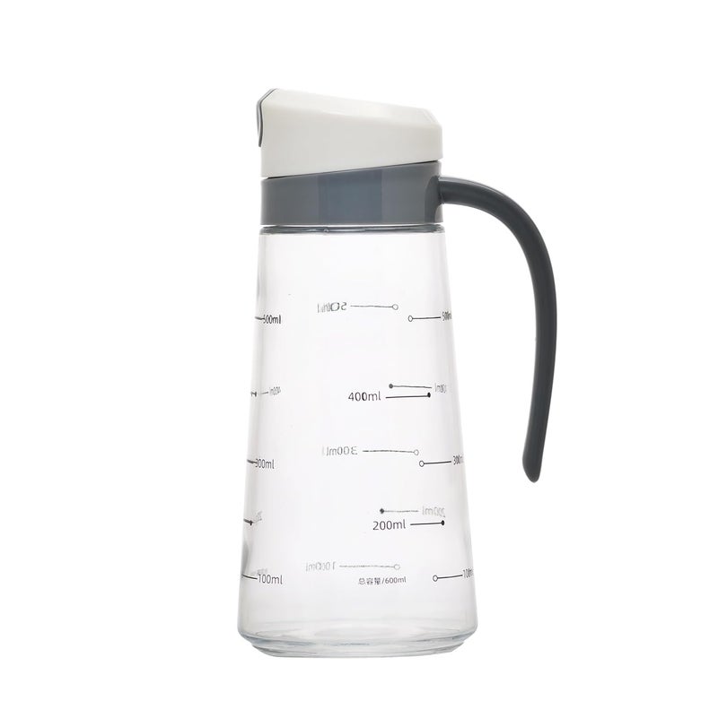 MUAC® Glass Oil Bottle with Handle | Free Spot Measuring Oil Dispenser Bottle for Pouring Olive Oil | Vinegar | Soya Sauce etc. (600ml Capacity, Multicolor) Transparent - Image 4