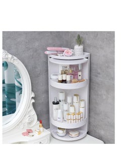 CityRiya-Long Bathroom Corner Shelf Wall Mounted Storage Cabinet 360° Rotating Locker Triangle Storage Rack for Bathroom Kitchen Countertop Organizer, 816 (White)  - Image 4