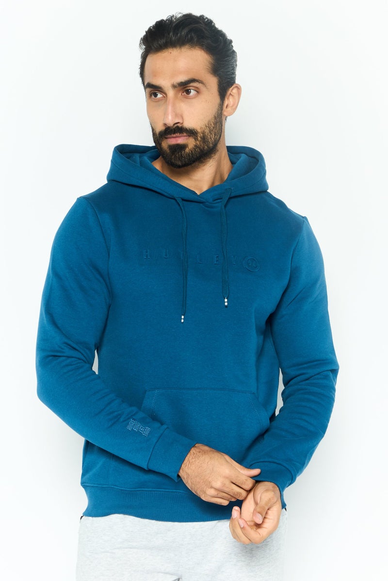 Hurley Men Sportswear Fit Long Sleeve Outdoor Hoodies, Teal Blue  - Image 1