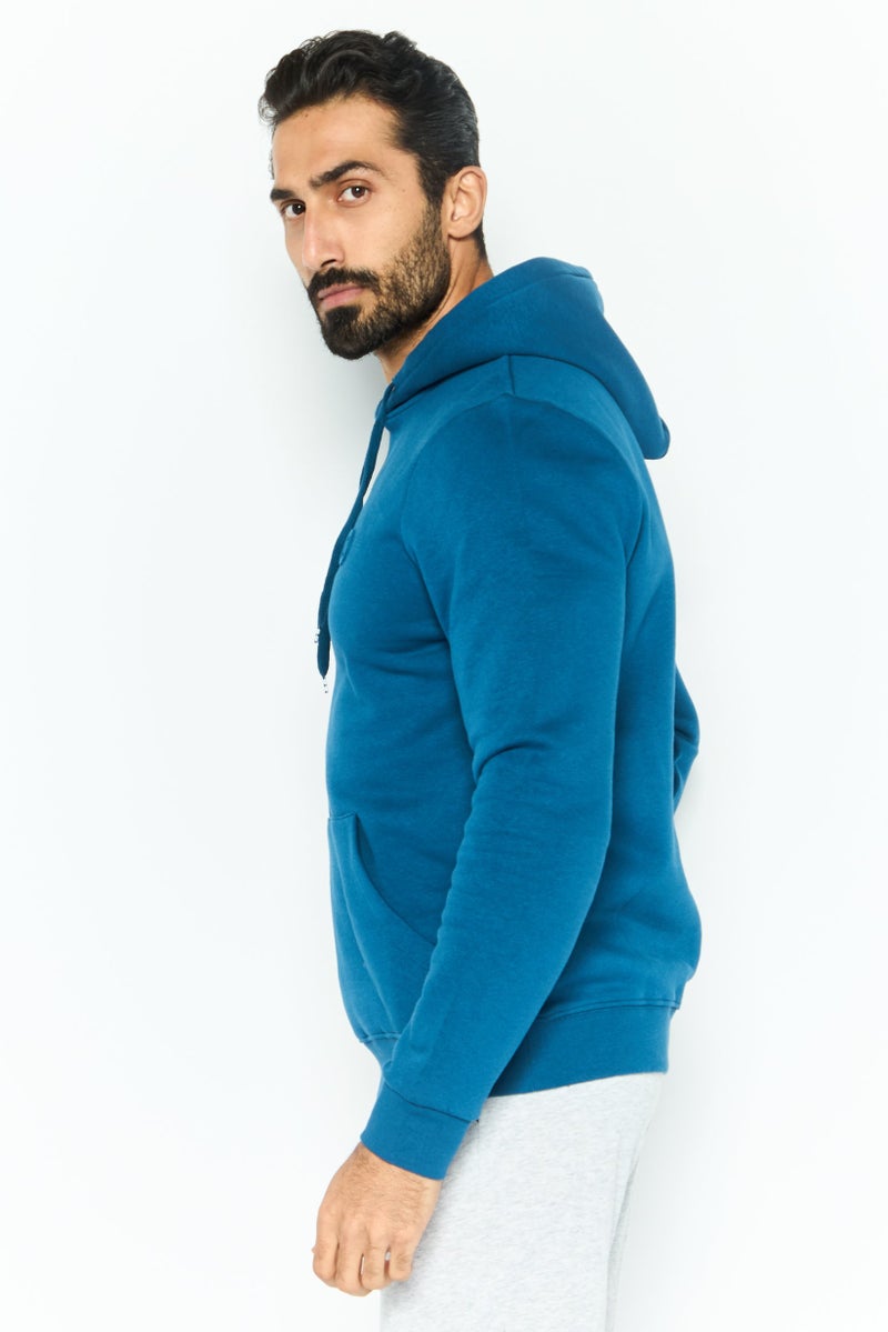 Hurley Men Sportswear Fit Long Sleeve Outdoor Hoodies, Teal Blue  - Image 3