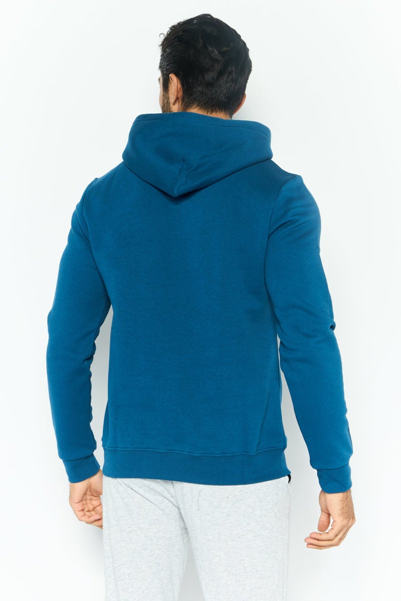 Hurley Men Sportswear Fit Long Sleeve Outdoor Hoodies, Teal Blue  - Image 4