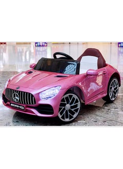 AMG Mercedes-Benz AMG GTR Kids Electric Ride-On Car 12V - Parent Remote Control, Wide Seat, LED Lights, MP3 Player, 3-Speed Smooth Start, Openable Doors (Pink)  - Image 4