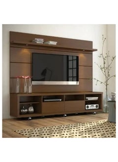 AtoZ Furniture Cabrini TV Stand and Floating Wall TV Panel in Brown Color 