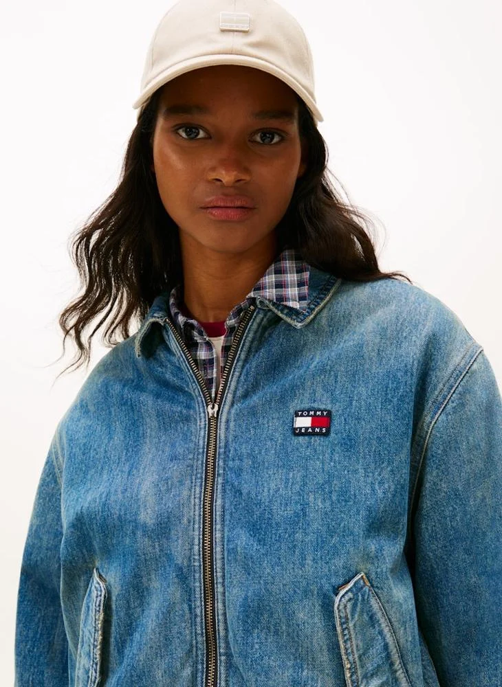 TOMMY JEANS  Logo Zip Through Denim Jacket for Women | Best Price UAE