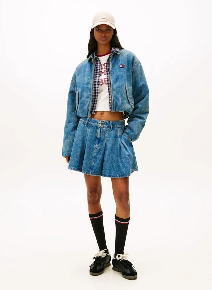 TOMMY JEANS  Logo Zip Through Denim Jacket for Women | Best Price UAE
