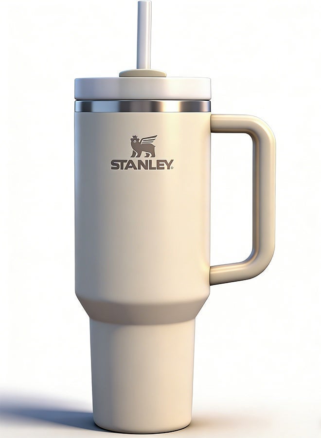 Stanley Quencher H2.0 FlowState Stainless Steel Vacuum Insulated Tumbler 40oz with Lid and Straw, Travel Mug for Water, Coffee, Iced Tea, Smoothie, cream-coloured - Image 1