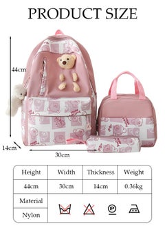 DUNISO 3PCS Kids School Backpack Set Canvas Laptop School Bag Sets for Kids with Lunch Bag,Pencil Box,Large-capacity Bookbag for Girls Boys Back to School Supplies  - Image 4