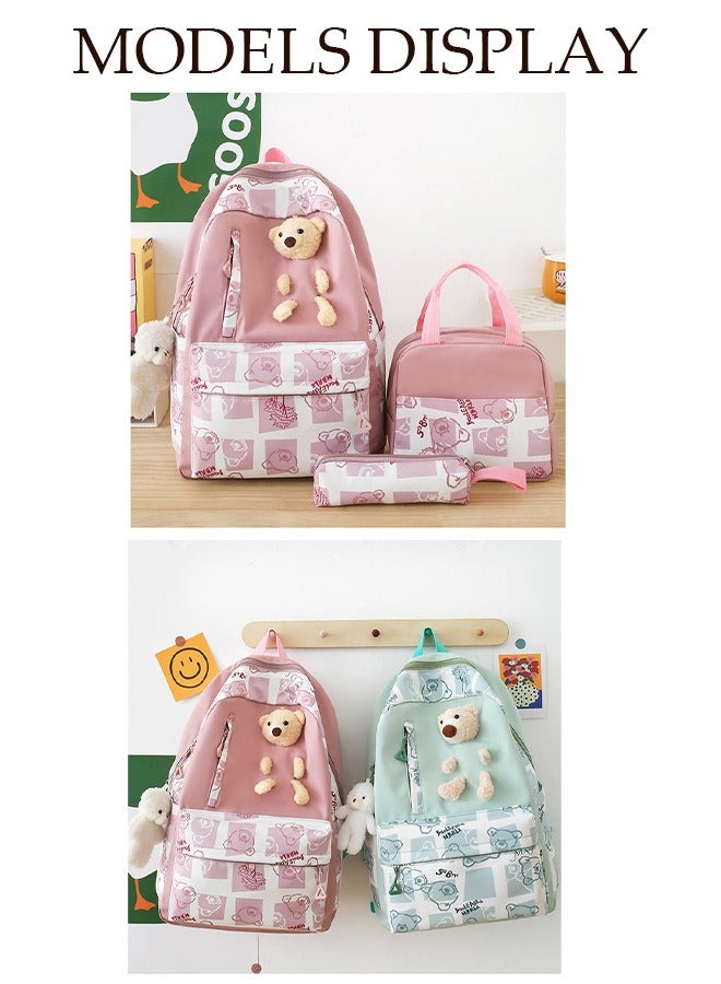 DUNISO 3PCS Kids School Backpack Set Canvas Laptop School Bag Sets for Kids with Lunch Bag,Pencil Box,Large-capacity Bookbag for Girls Boys Back to School Supplies - Image 5