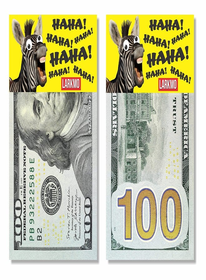 Larkmo The Pranking Zebra Funny $100 Gag, Realistic One Hundred Dollar Bill Joke Office Prank for Men, Women & Children, Great Practical Joke, Kit of 50 Pieces - Image 1