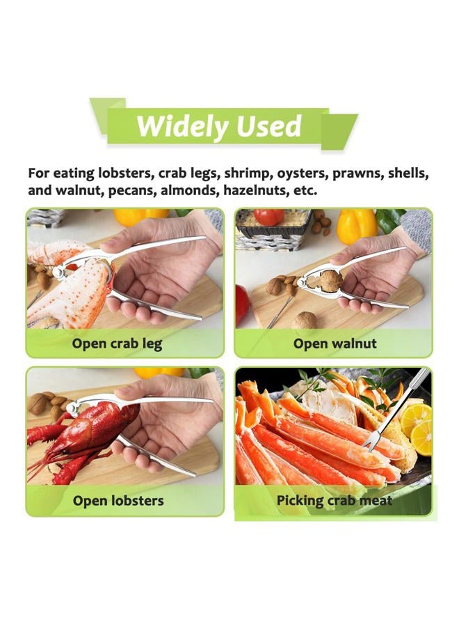 Vicsamer 9 PCS Lobster Crackers and Picks Set, Stainless Steel Crab Leg Tools, including 3 Lobster Cracker and 6 Forks, Heavy Duty Shellfish Nut Cracker Set, Seafood Tools for King Crab Legs Shellfish Claw - Image 4