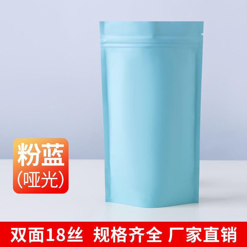 Color Plated Aluminum Foil Self-Supporting Self-Sealing Bag Tea Packaging Bag Sealed Bag Snack Packaging Bag Spot - Image 1