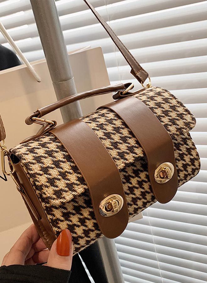Casual Unique Flap PU Leather Boston Handbag Versatile Cross-body Shoulder Cylinder Bag for Women 18*13*7cm - Image 1