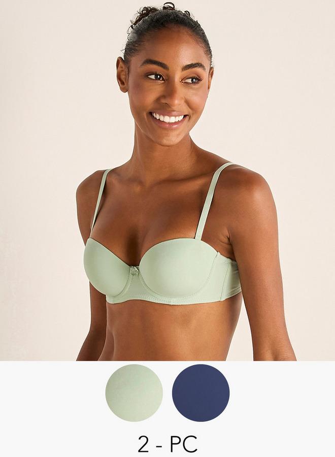 Splash FAV Set of 2 - Bow Detail Balconette Bra with Adjustable Straps - Image 1