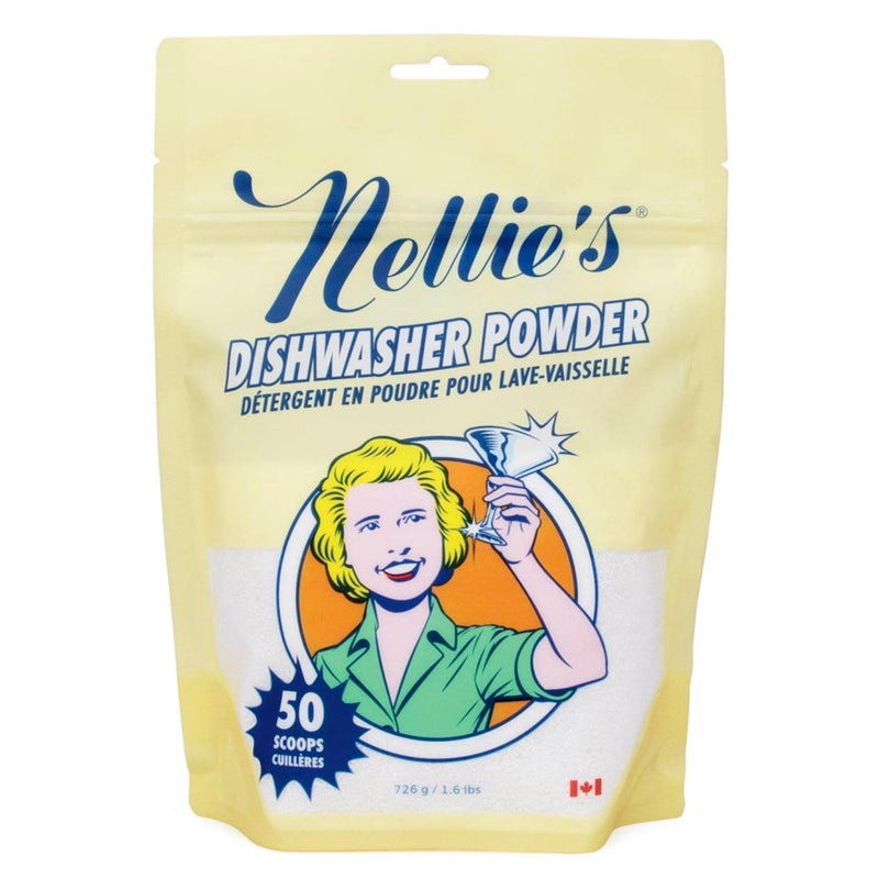 Nellie's Dishwasher Powder - 50 Load - Plant-Based Dishwasher Detergent - Septic Safe, Fragrance-Free - Easily Penetrates Grease & Food Particles - Phosphate-Free - (Made in Canada) - Image 1