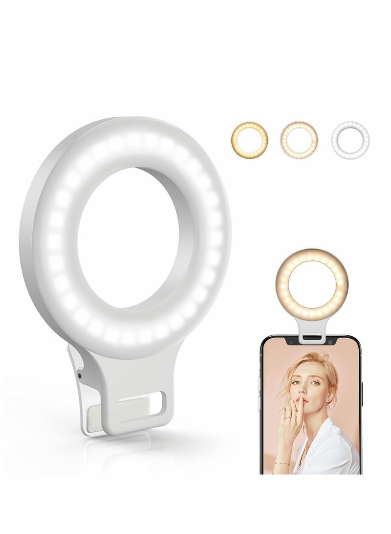 Clip-on Selfie Ring Light, LED Rechargeable Circle Light for Phone - Image 1