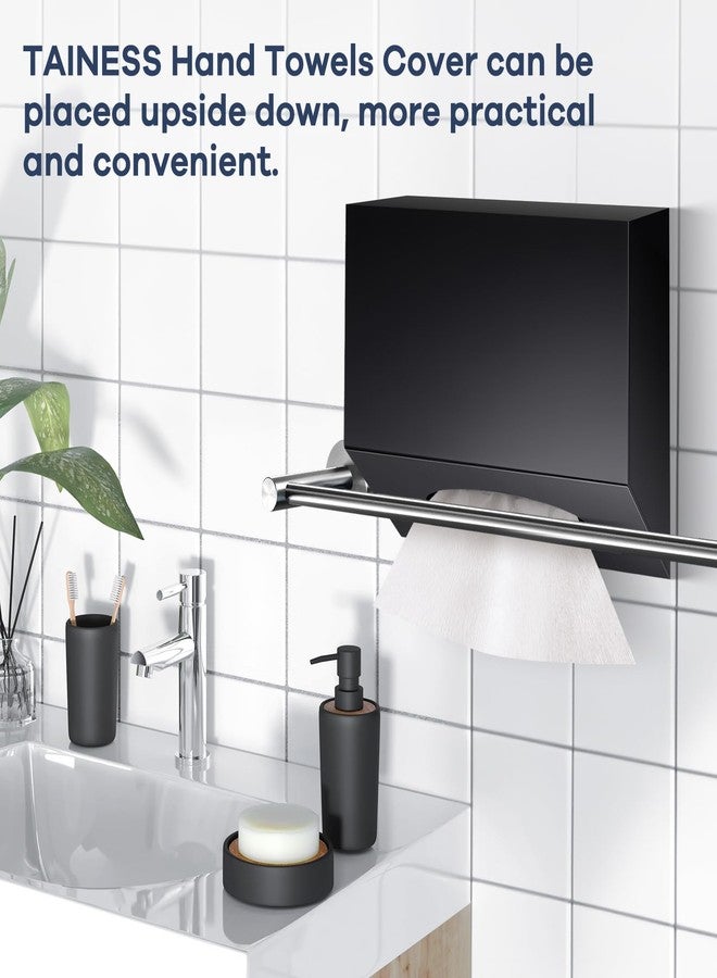 TAINESS Acrylic Hand Towel Box Cover Holder Compatible with Kleenex Disposable Paper Hand Towels Wall-Mounted Paper Towel Dispenser Suitable for Tabletop, Bathroom, Car, and Office Use (Black) - Image 3