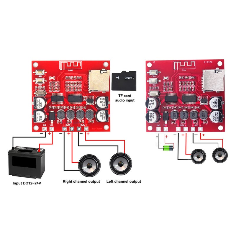 DC 12 24V لوحة مكبر الصوت ثنائي القنوات 2x15W وحدة SMD لمكبر صوت لاسلكي منزلي - Image 5