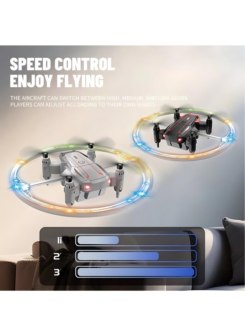 RC Mini Stunt Rolling Drone with Colorful Lights - 360° Rotation & Obstacle Avoidance for Teens & Adults RC Mini Stunt Drone Colorful Lights Drone 360-Degree Rotation Drone Black Color