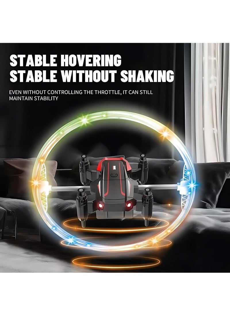 RC Mini Stunt Rolling Drone with Colorful Lights - 360° Rotation & Obstacle Avoidance for Teens & Adults RC Mini Stunt Drone Colorful Lights Drone 360-Degree Rotation Drone Black Color