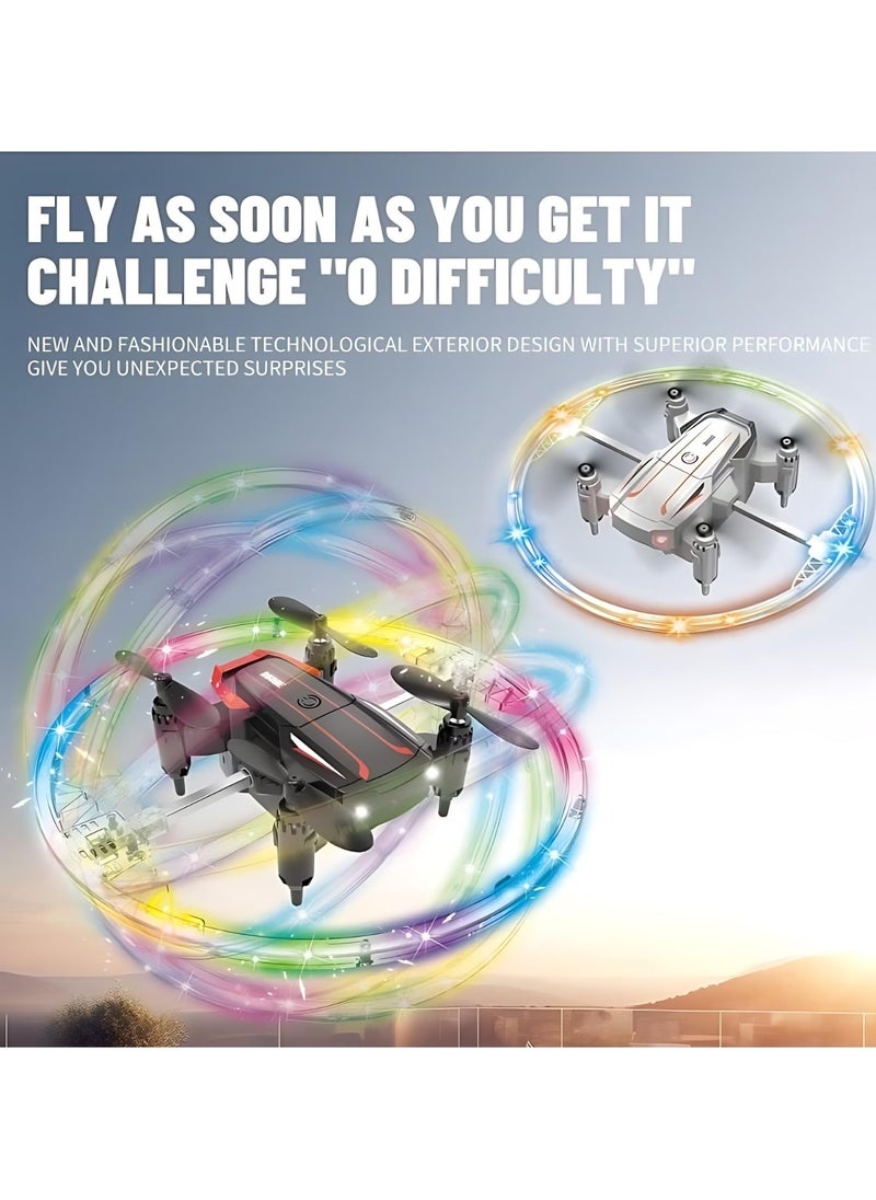 RC Mini Stunt Rolling Drone with Colorful Lights - 360° Rotation & Obstacle Avoidance for Teens & Adults RC Mini Stunt Drone Colorful Lights Drone 360-Degree Rotation Drone Black Color