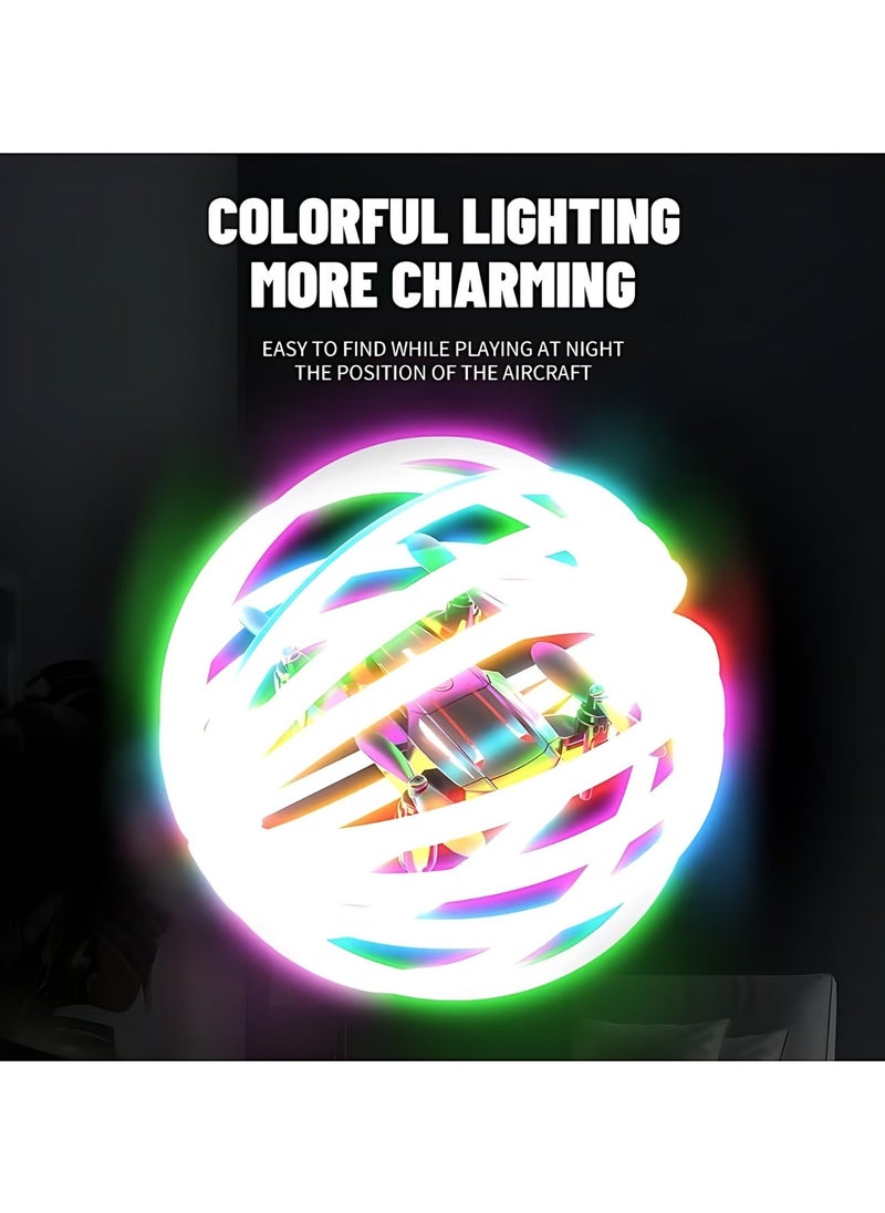 RC Mini Stunt Rolling Drone with Colorful Lights - 360° Rotation & Obstacle Avoidance for Teens & Adults RC Mini Stunt Drone Colorful Lights Drone 360-Degree Rotation Drone Black Color