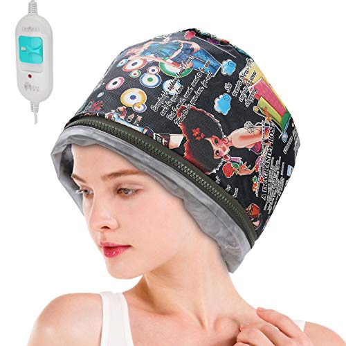 ZJchao hair oilHair Steamer Cap 3 Gears Electric Hair Deep Conditioning Heating Oil Treatment Baking Hat Nourishing Hair Care Tool Spa Hot Head Care for Home UseUS 