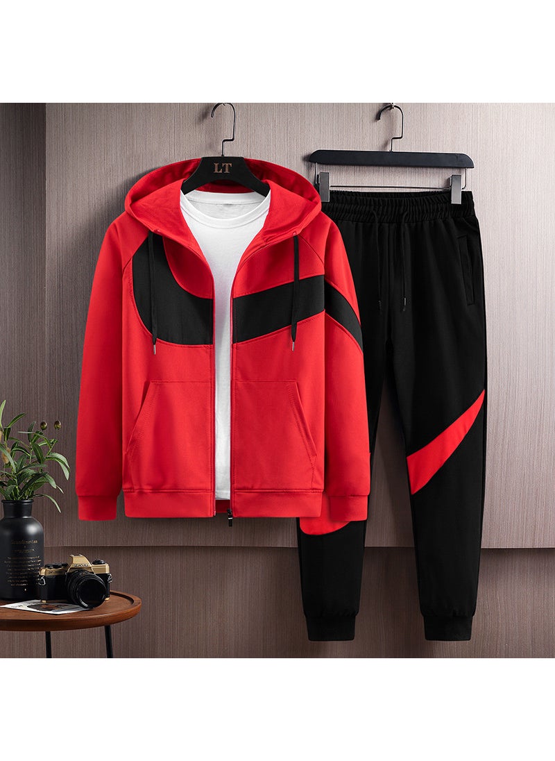 2024 Mens Spring Autumn Sports Casual Hooded Tracksuit Set Black and White - pzsku/ZCCB50D224DC5C3000010Z/45/_/1732185258/f7b1733e-7cf0-469d-9513-28a3b2f00777