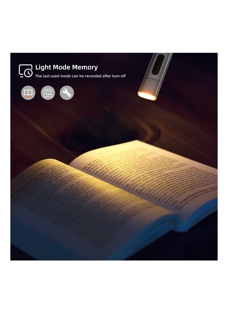 SYOSI - Book Light for Reading in Bed, Rechargeable Led Neck Reading Light, 3 Colors, Stepless Dimming, Eye-protection, Long Lasting, Flexible Arm, Perfect for Reading, Camping, Knitting, Repairing, Sewing - Image 1