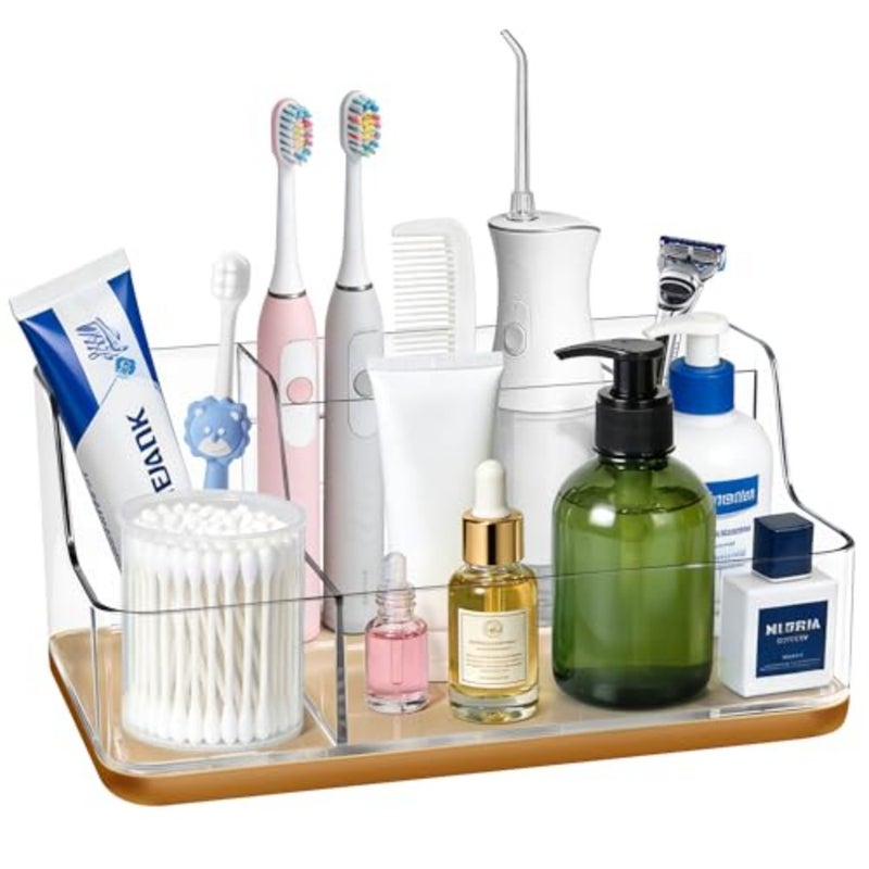 Vanity Bathroom Countertop Storage Rack Lipstick and Makeup Brush Organizer Skincare Storage Box for Vanity Ideal for Bathroom, Living Room, and Kitchen Organization - Image 1