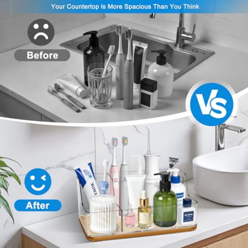 Vanity Bathroom Countertop Storage Rack Lipstick and Makeup Brush Organizer Skincare Storage Box for Vanity Ideal for Bathroom, Living Room, and Kitchen Organization - Image 4