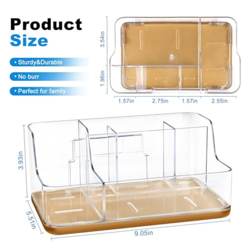 Vanity Bathroom Countertop Storage Rack Lipstick and Makeup Brush Organizer Skincare Storage Box for Vanity Ideal for Bathroom, Living Room, and Kitchen Organization - Image 2