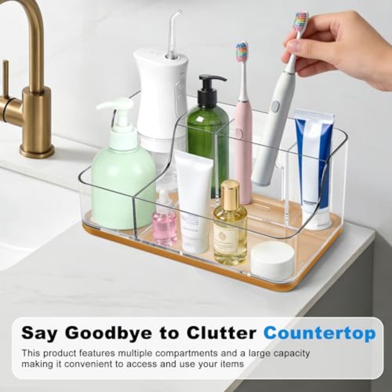 Vanity Bathroom Countertop Storage Rack Lipstick and Makeup Brush Organizer Skincare Storage Box for Vanity Ideal for Bathroom, Living Room, and Kitchen Organization - Image 3