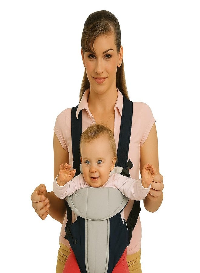 DTR Creation Adjustable Baby Carrier for Newborn & Infants (0-18 Months, Black & Grey) | Soft Breathable Cotton Fabric | Front & Back Carry Positions | Safety Buckle Support - Image 1