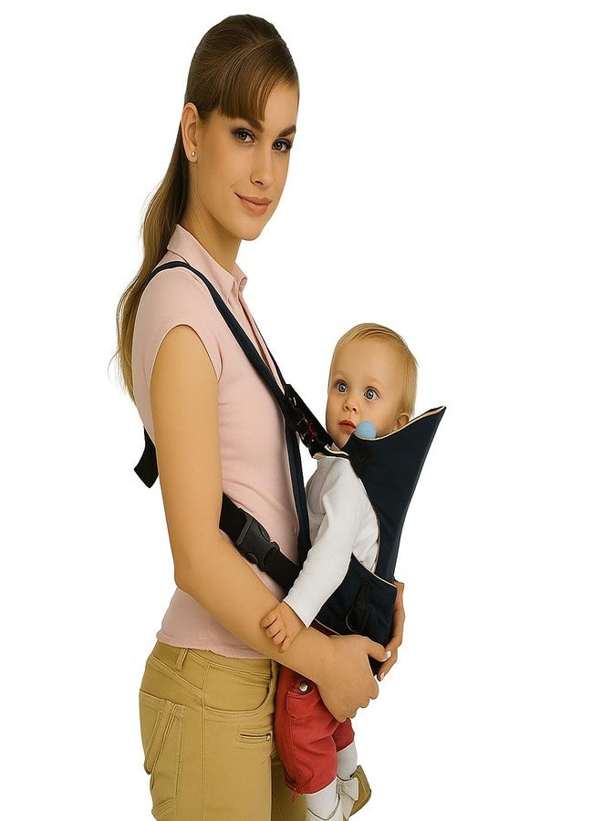 DTR Creation Adjustable Baby Carrier for Newborn & Infants (0-18 Months, Black & Grey) | Soft Breathable Cotton Fabric | Front & Back Carry Positions | Safety Buckle Support - Image 4