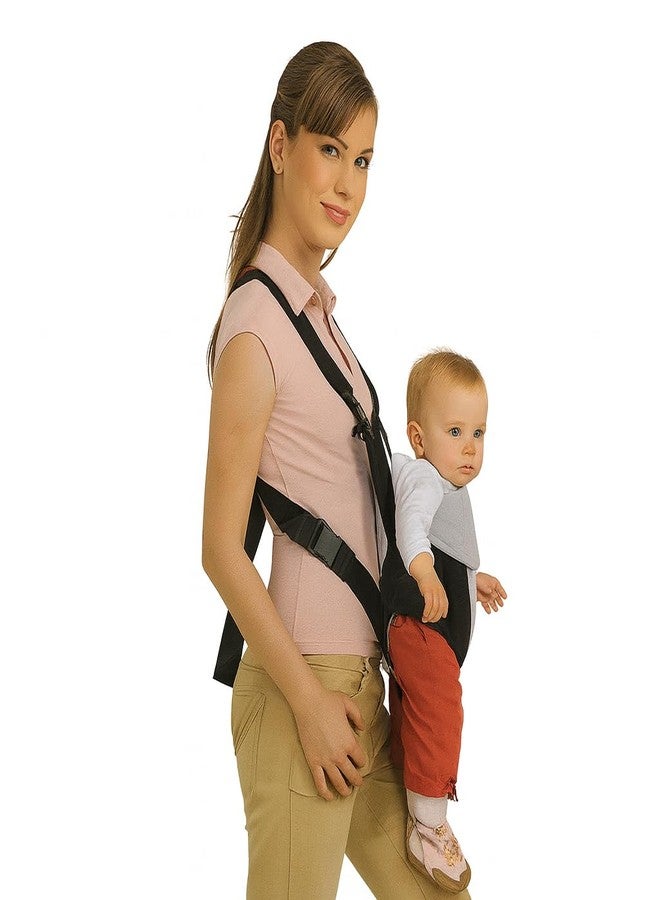 DTR Creation Adjustable Baby Carrier for Newborn & Infants (0-18 Months, Black & Grey) | Soft Breathable Cotton Fabric | Front & Back Carry Positions | Safety Buckle Support - Image 3