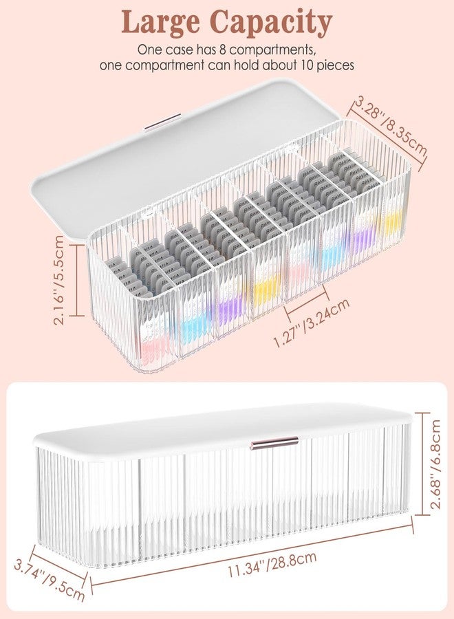 MoKo Cosmetic Contact Lens Storage Organizer Cases with Compartment, Durable Simple Daily Disposable Contact Lenses Case Container Box for All Brands, Clear + White - Image 4