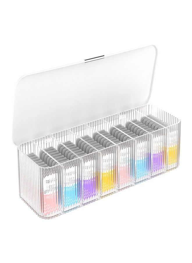 MoKo Cosmetic Contact Lens Storage Organizer Cases with Compartment, Durable Simple Daily Disposable Contact Lenses Case Container Box for All Brands, Clear + White - Image 1