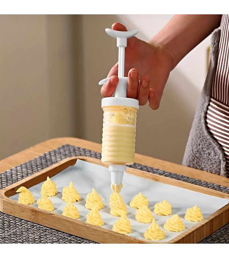 8Pcs White Plastic Piping Tool Set With 8 Nozzles Heavy Duty Cream Squeezer For Cake Decorating - Image 3