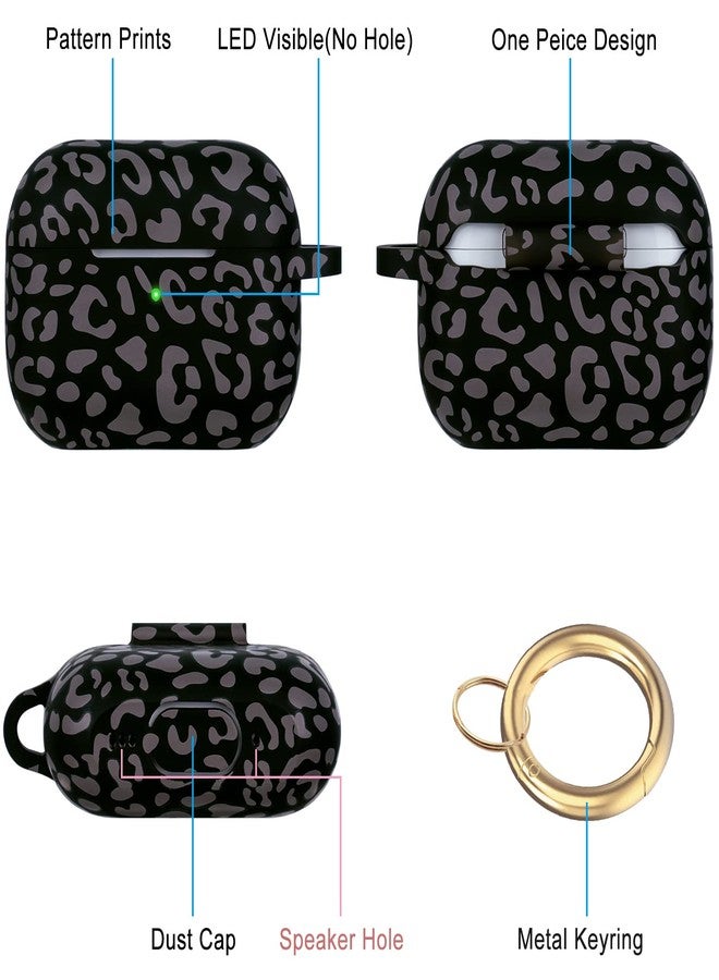 جراب سيليكون ناعم ومرن لسماعات AirPods Pro 2 من Gawnock بنقشة جلد النمر، غطاء ناعم ومرن لسماعات AirPods Pro من الجيل الثاني، غطاء بنقشة زهور للنساء والفتيات مع سلسلة مفاتيح - رمادي بنقشة جلد النمر/الفهد - Image 4