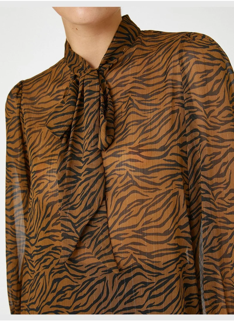 KOTON Zebra Patterned Chiffon Blouse