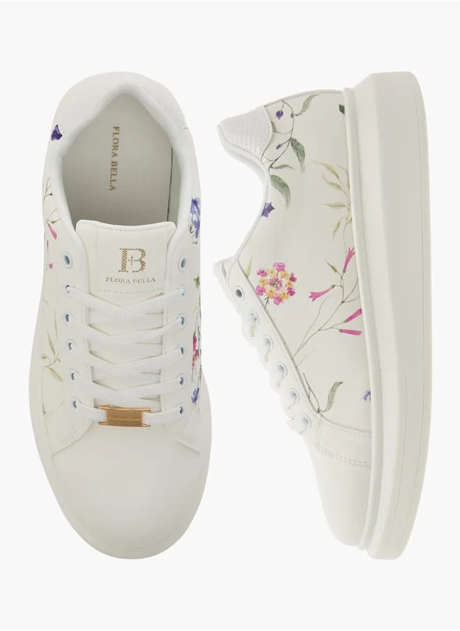 Flora Bella By Shoexpress Women Floral Print Shoes with Lace-Up Closure