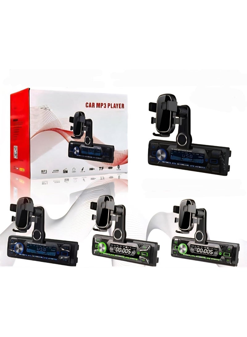 مشغل MP3 للسيارة مع حامل هاتف، شاشة رقمية، متوافق مع USB، يدعم بطاقة TF، نظام صوتي عالمي للسيارات - Image 3