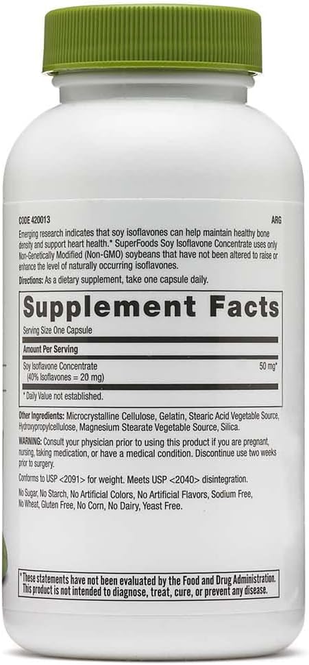 GNC SuperFoods Soy Isoflavone Concentrate 90 Capsules Supports for Bone and Heart Health - Image 2