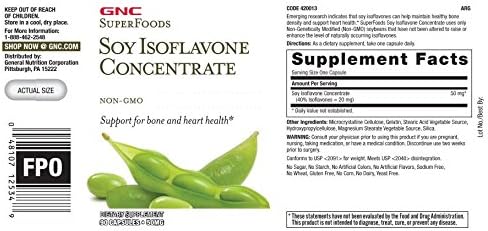 GNC SuperFoods Soy Isoflavone Concentrate 90 Capsules Supports for Bone and Heart Health - Image 3