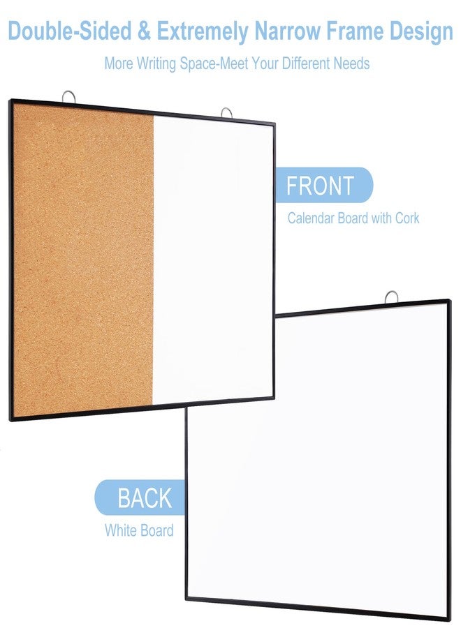 ARCOBIS Cork Board White Board Combo, 12"X16" Small Bulletin Board for Wall, Double-Sided Magnetic Dry Erase Corkboard, Vision Whiteboard for Office,Home,School, Black - Image 2
