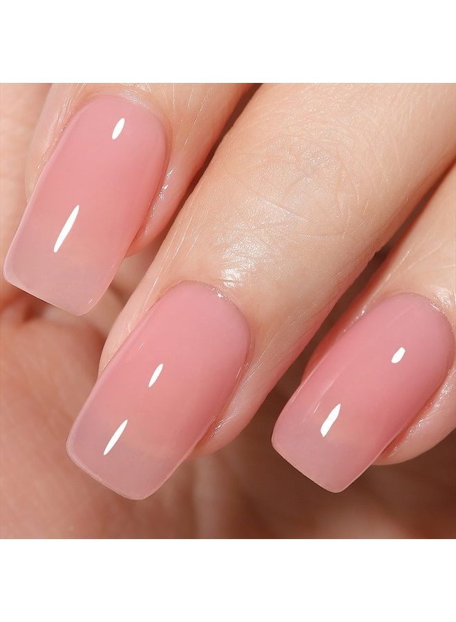 AILLSA Gel Nail Polish - Natural Nude Gel Polish Sheer Pink Neutral Color Jelly Nail Polish Gel Soak Off U V Gel Top Coat Nails for Nail Art French Manicure at Home 0.51 Fl Oz /GB49 - Image 1