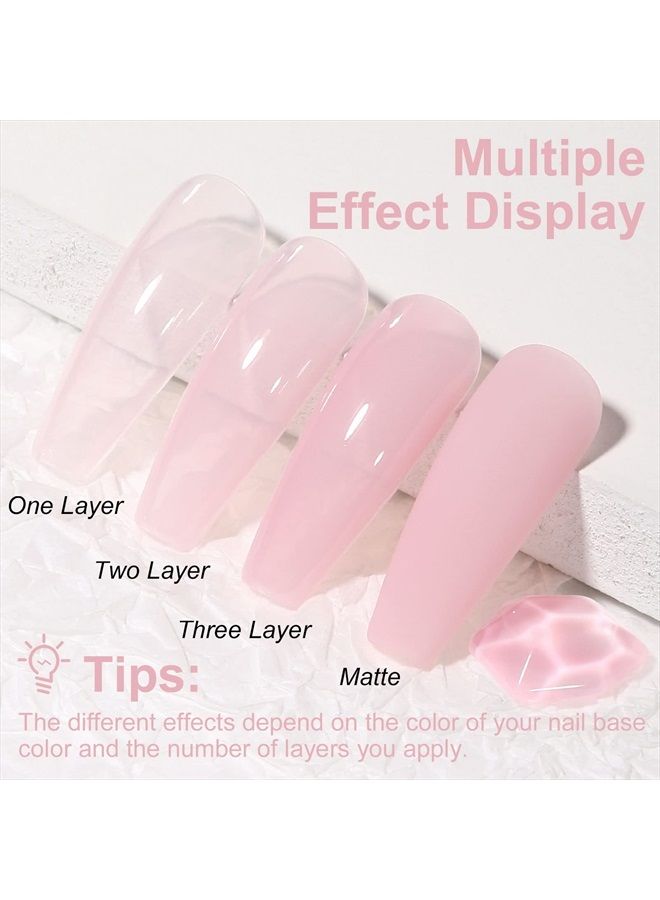 AILLSA Gel Nail Polish - Natural Nude Gel Polish Sheer Pink Neutral Color Jelly Nail Polish Gel Soak Off U V Gel Top Coat Nails for Nail Art French Manicure at Home 0.51 Fl Oz /GB49 - Image 5