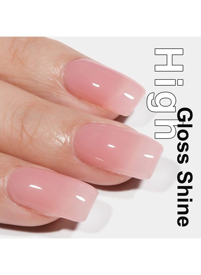 AILLSA Gel Nail Polish - Natural Nude Gel Polish Sheer Pink Neutral Color Jelly Nail Polish Gel Soak Off U V Gel Top Coat Nails for Nail Art French Manicure at Home 0.51 Fl Oz /GB49 - Image 2