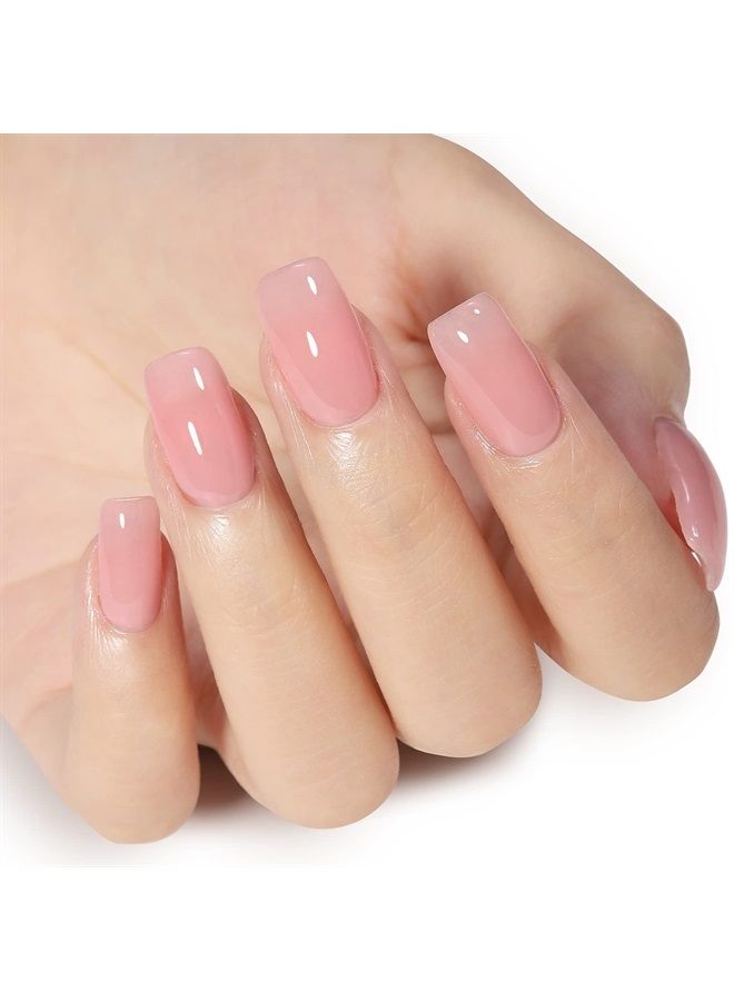 AILLSA Gel Nail Polish - Natural Nude Gel Polish Sheer Pink Neutral Color Jelly Nail Polish Gel Soak Off U V Gel Top Coat Nails for Nail Art French Manicure at Home 0.51 Fl Oz /GB49 - Image 3
